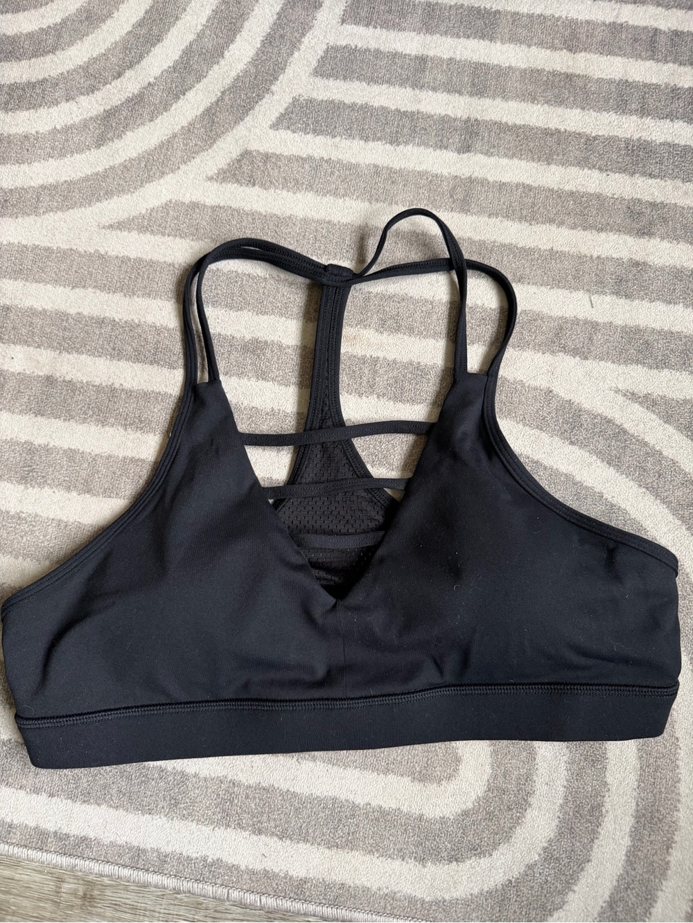 Women's Strappy Racerback Sports Bra - Black